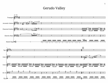 Free Sheet Music Gerudo Valley Score