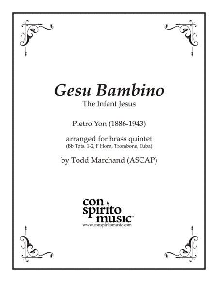 Free Sheet Music Gesu Bambino Brass Quintet