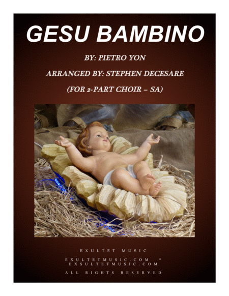 Free Sheet Music Gesu Bambino For 2 Part Choir Sa