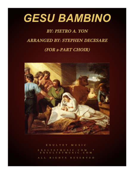 Free Sheet Music Gesu Bambino For 2 Part Choir