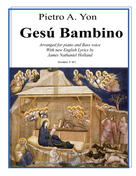 Free Sheet Music Gesu Bambino For Bass Voice And Piano With New English Lyrics