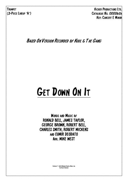 Get Down On It 3 Piece Brass Section A Sheet Music