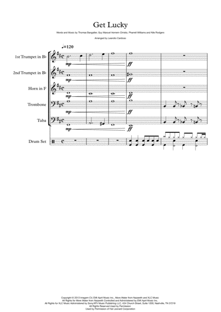 Get Lucky Brass Quintet Sheet Music