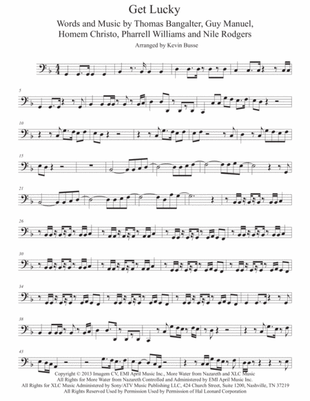 Get Lucky Cello Sheet Music