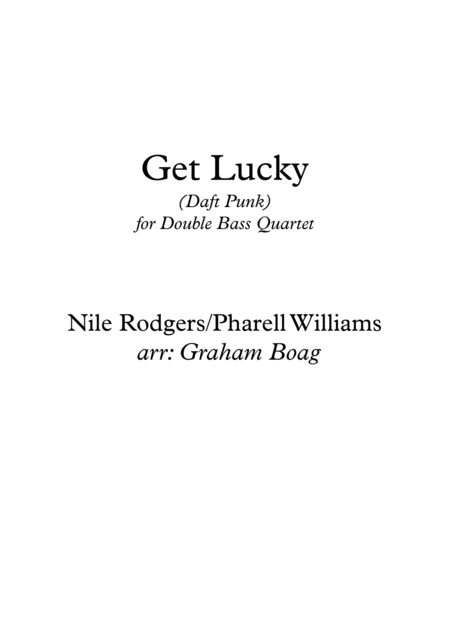 Free Sheet Music Get Lucky For Double Bass Quartet