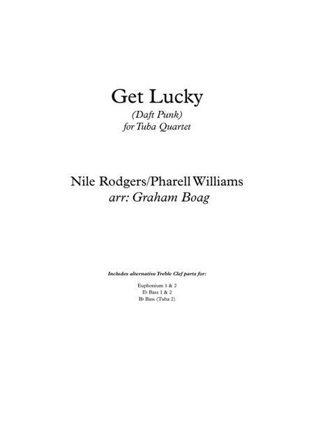 Get Lucky For Tuba Quartet Sheet Music