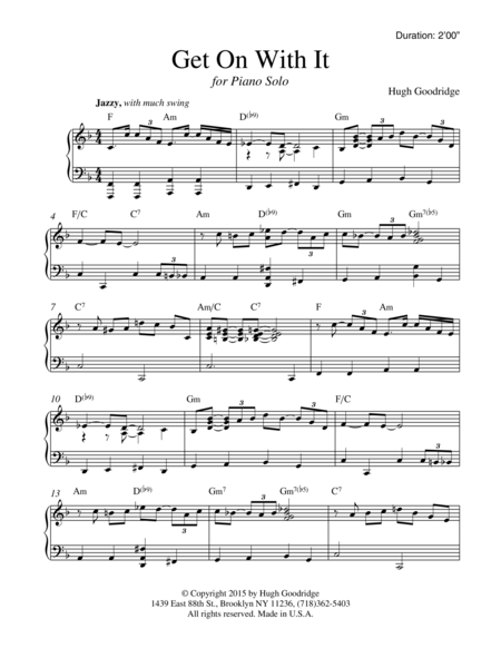 Free Sheet Music Get On With It
