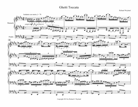 Free Sheet Music Ghetti Tocatta