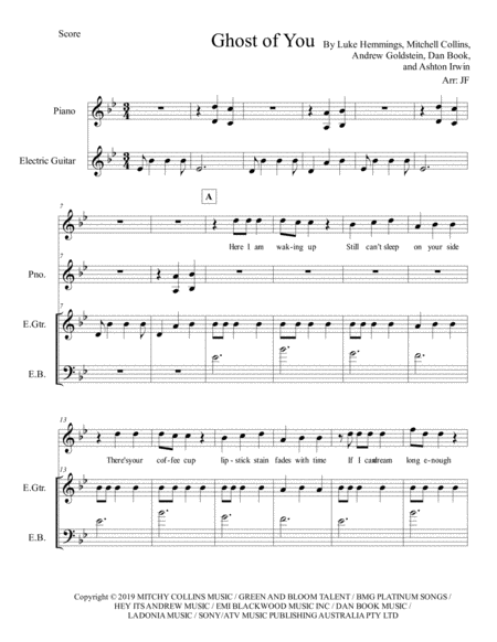 Free Sheet Music Ghost Of You