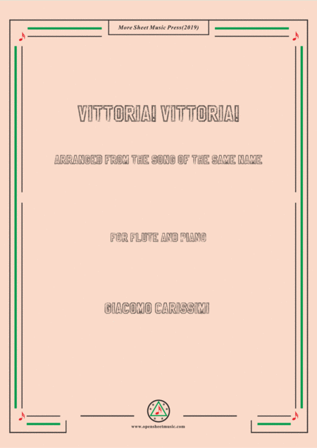 Giacomo Vittoria Vittoria For Flute And Piano Sheet Music