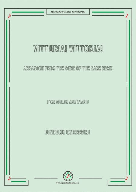 Giacomo Vittoria Vittoria For Violin And Piano Sheet Music