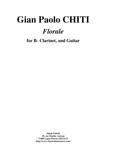 Gian Paolo Chiti Florale For Clarinet And Guitar Sheet Music