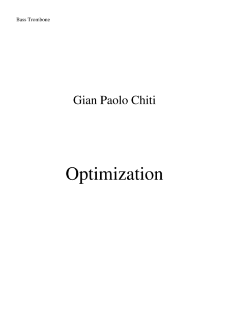 Free Sheet Music Gian Paolo Chiti Optimisation For Intermediate Concert Band Bass Third Trombone Part