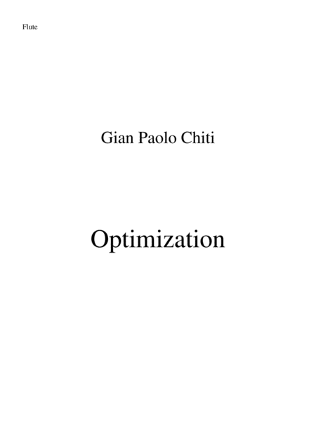 Gian Paolo Chiti Optimisation For Intermediate Concert Band Flute Part Sheet Music