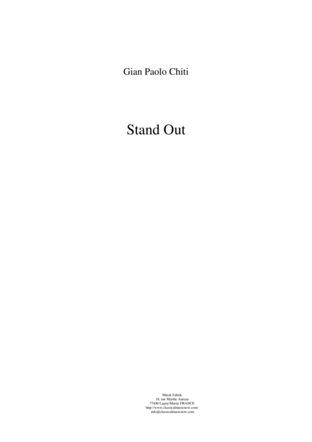 Gian Paolo Chiti Standout For Intermediate Concert Band Score Only Sheet Music