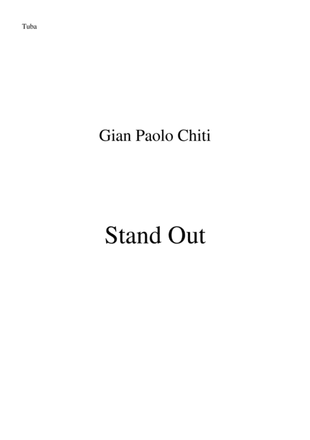 Gian Paolo Chiti Standout For Intermediate Concert Band Tuba Part Sheet Music