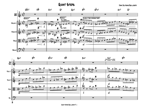 Giant Steps For String Quartet And Soprano Saxophone Sheet Music