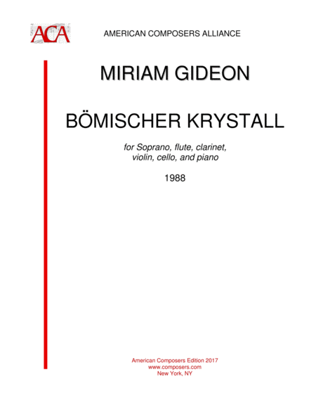 Gideon Bhmischer Krystall Sheet Music