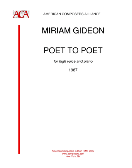 Free Sheet Music Gideon Poet To Poet