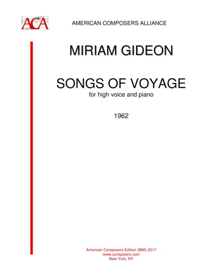 Free Sheet Music Gideon Songs Of Voyage