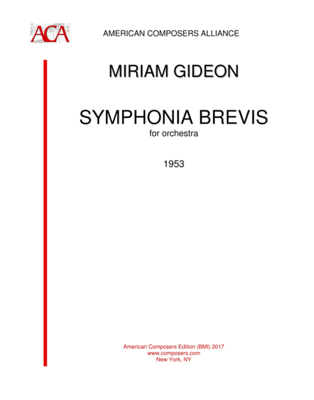 Gideon Symphonia Brevis Sheet Music