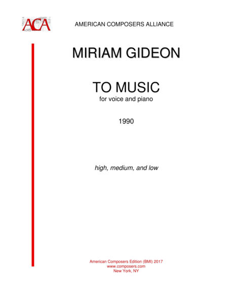 Gideon To Music Sheet Music