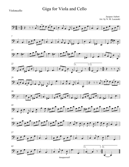 Giga For Viola And Cello Sheet Music