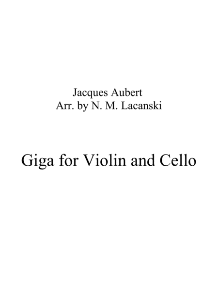 Giga For Violin And Cello Sheet Music