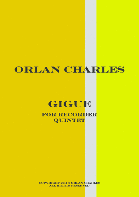 Gigue For Recorder Quintet Sheet Music