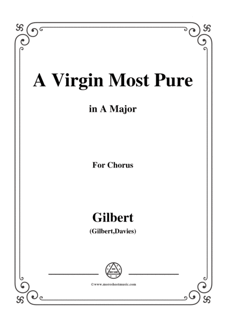 Gilbert Christmas Carol A Virgin Most Pure In A Major Sheet Music