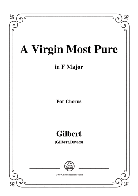 Gilbert Christmas Carol A Virgin Most Pure In F Major Sheet Music
