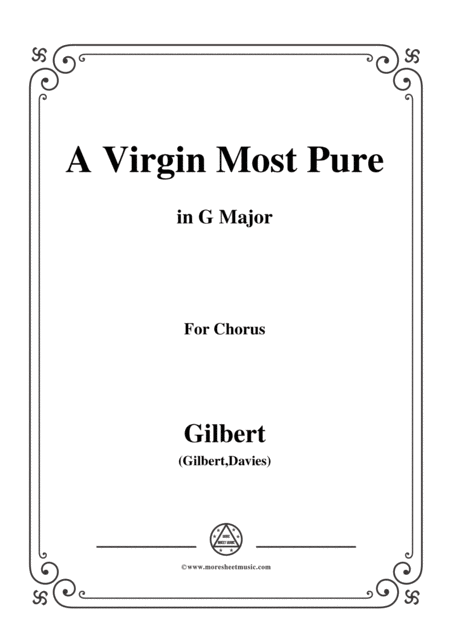 Gilbert Christmas Carol A Virgin Most Pure In G Major Sheet Music