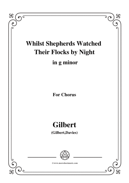 Gilbert Christmas Carol Whilst Shepherds Watched Their Flocks By Night In G Minor Sheet Music