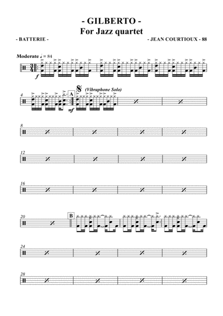 Gilberto Drum Set Sheet Music