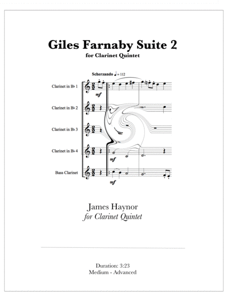 Free Sheet Music Giles Farnaby Suite 2 For Clarinet Quintet