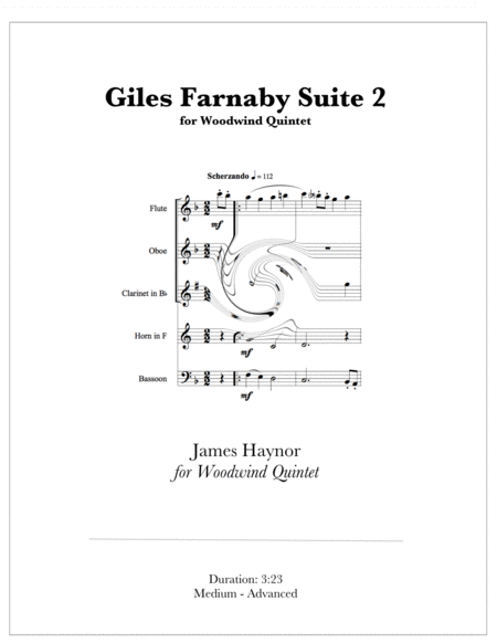 Giles Farnaby Suite 2 For Woodwind Quintet Sheet Music