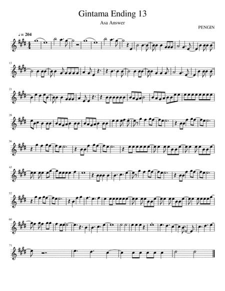 Gintama Ending 13 Sheet Music