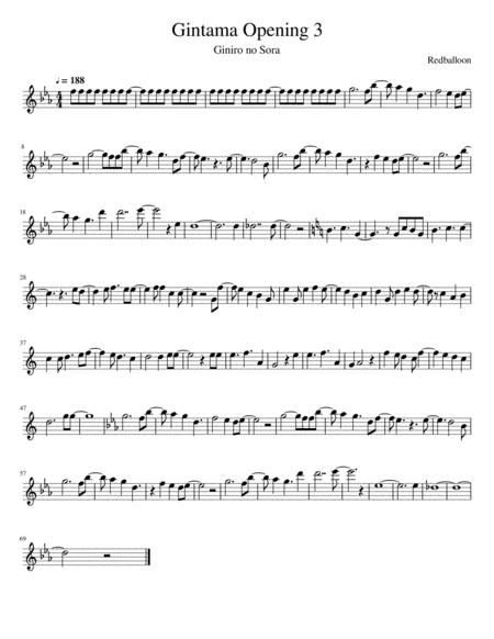 Free Sheet Music Gintama Opening 3