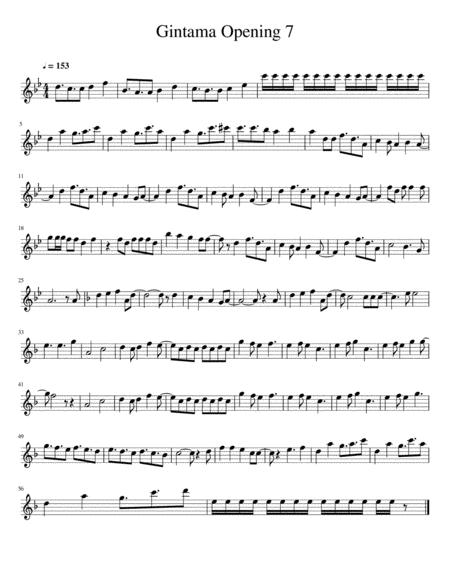 Free Sheet Music Gintama Opening 7