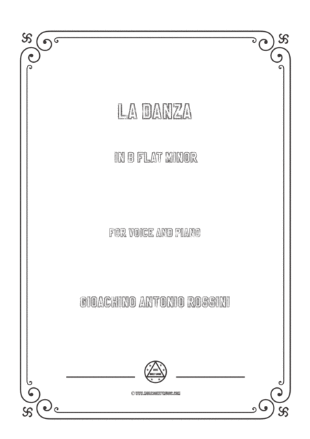 Free Sheet Music Gioachino La Danza In B Flat Minor For Voice And Piano