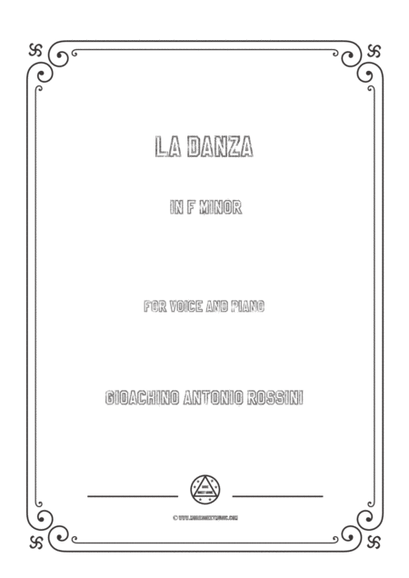 Free Sheet Music Gioachino La Danza In F Minor For Voice And Piano