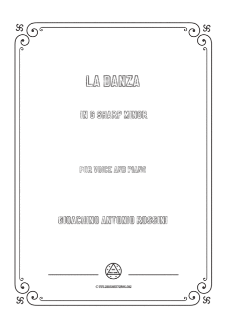 Gioachino La Danza In F Sharp Minor For Voice And Piano Sheet Music