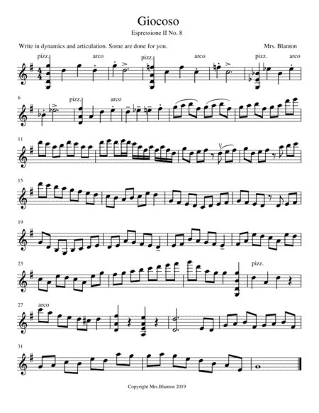 Free Sheet Music Giocoso