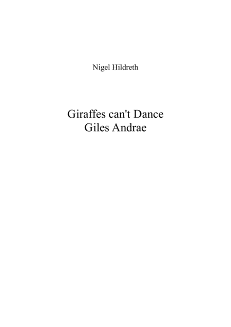 Giraffes Cant Dance Sheet Music