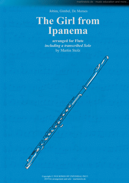 Girl From Ipanema For Flute Incl Transcribed Solo Sheet Music