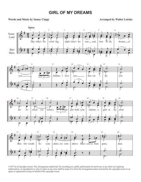 Girl Of My Dreams Sheet Music