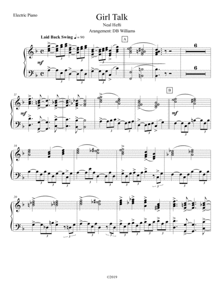 Girl Talk Strings Electric Piano Sheet Music