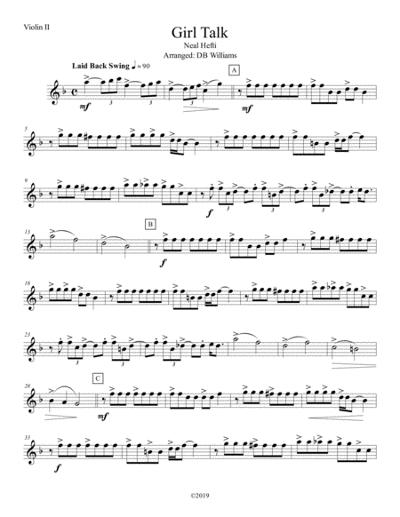 Girl Talk Violin 2 Sheet Music