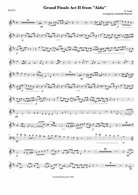 Giuseppe Verdi Grand Finale From Aida For Double Bass Octet Sheet Music