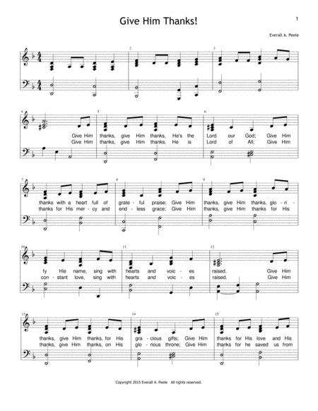 Give Him Thanks Sheet Music